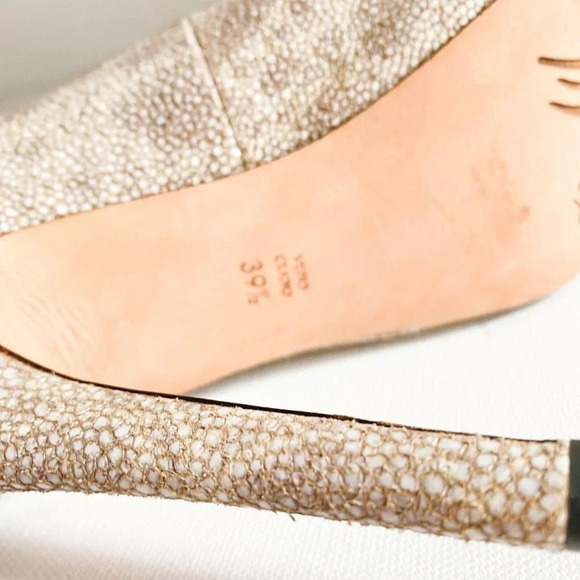 Jean-Michel Cazabat Light Beige  Stingray Skin Classic Round Toe Heels 39.5 - Picture 7 of 14